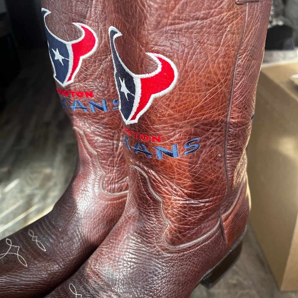 Houston Texans NFL‎ Old Pro Leather Goods Western Boots Size 8 - Picture 9 of 10